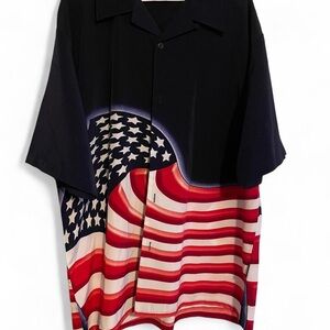 Men's Patriotic Flag Casual Button Down Shirt